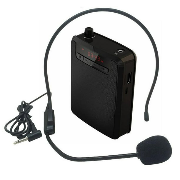 Amplificador de voz portátil para profesores, amplificador personal  recargable de 2200 mAh, micrófono con sistema PA con altavoz para  profesores