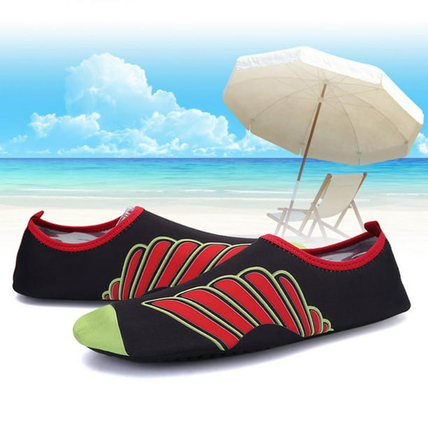 Zapatos acuáticos para mujer, secado rápido, calcetines acuáticos para  buceo, surf, piscina, playa, yoga, caminar, correr, color negro, EU45