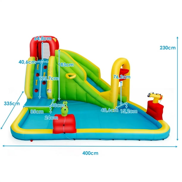 Parque para Niños Cerca Centro Actividad con Pelotas para Bebés Atóxico con  Red Transpirable 205 x 147 x 68 cm Azul - Costway