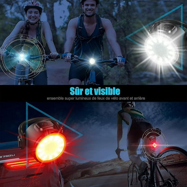 Luz Para Bicicleta Led En Kit Delantera Y Trasera Siliconada Dual