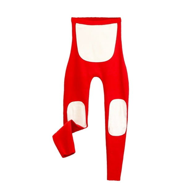 Gibobby leggings niña Mujeres Casual Otoño e Invierno Color sólido cintura  alta vientre más terciopelo grueso cálido vientre rodilleras pantalones  cálidos（Rojo， XXXL)