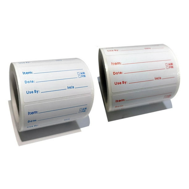 Etiquetas autoadhesivas extraíbles para almacenamiento de alimentos,  pegatinas de papel para nevera, congelador, fecha, color blanco, 1 rollo