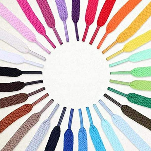 20 pares de cordones de colores planos para zapatillas de deporte