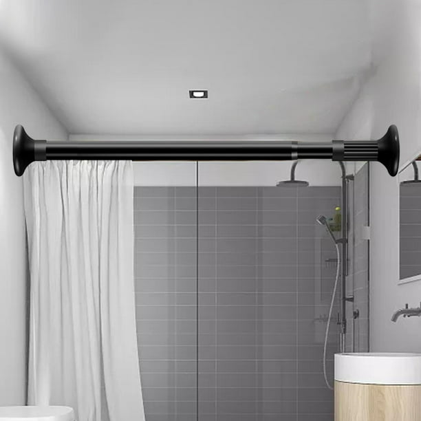 Barra de tensión para cortina de ducha extensible de 3 piezas con bloqueo  interior, telescópica extensible de acero inoxidable, barra de cortina