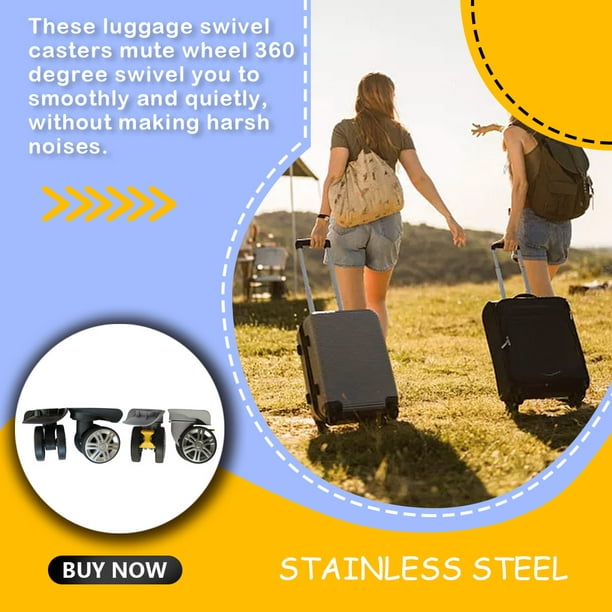 Ruedas de equipaje de maleta, 2 piezas universal de repuesto para maleta de  viaje, ruedas de equipaje, repuesto de ruedas de equipaje, kit de repuesto