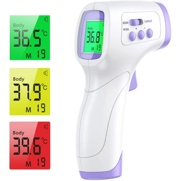 Termómetro para fiebre Termómetro infrarrojo sin contacto para frente para  bebés adultos, termómetro digital 2 en 1 con lectura inmediata, alarma de  fiebre, pantalla LCD