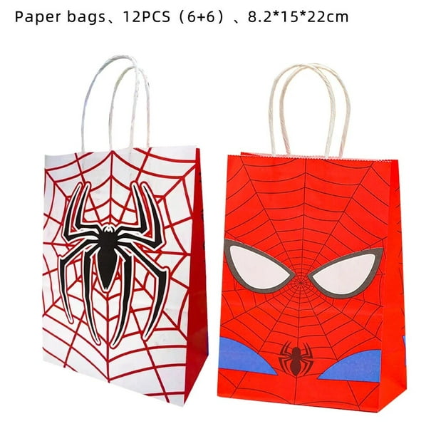 Spiderman Bolsas De Papel Regalos Para Dulces Cumpleaños Fiestas Niños  Juego 24