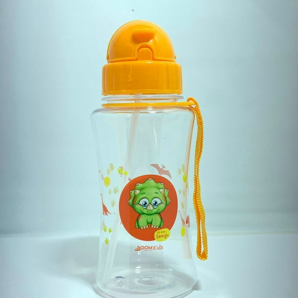 Botella para apretar, vaso de agua para niños, personaje infantil con  pajita de silicona divertida, 400ML Deng Xun unisex