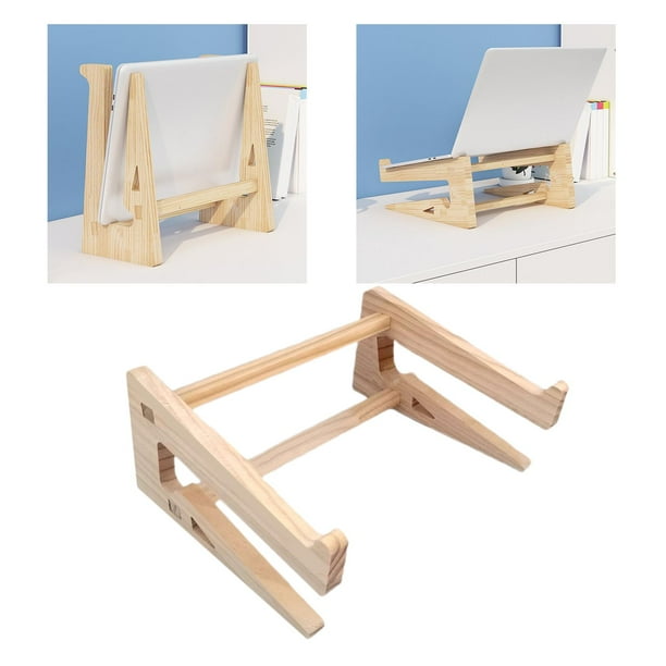 Soporte plegable de madera para computadora portátil, escritorio