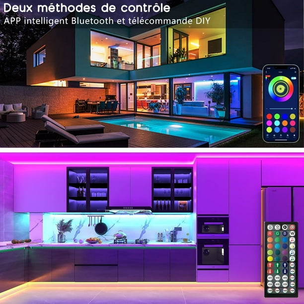 Ruban LED de 30m Contrôlé par Bluetooth - Éclairage LED pour Chambre -  Contrôle via Télécommande ou Application