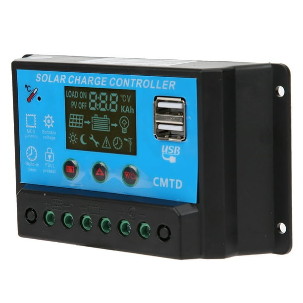 Controlador de carga solar 60A, regulador de carga auto inteligente de la  exhibición del puerto USB 12V/24V