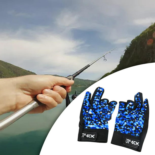 Ice Fishing Gloves for Men Women Skidproof 3 Fingerless Gloves for