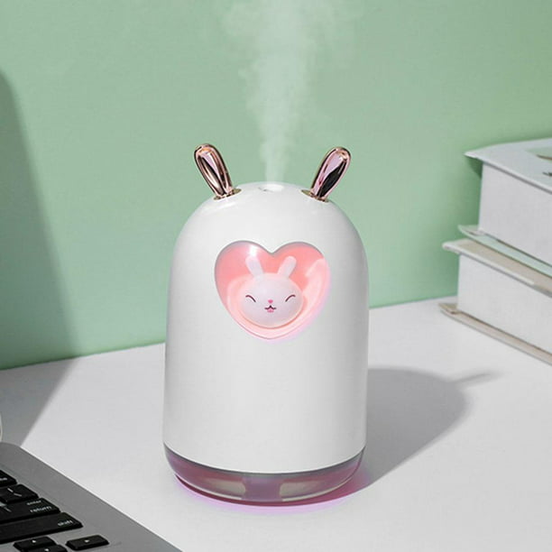 Humidificador de luz de ambiente colorido, humidificador silencioso de alta  capacidad alimentado por USB, humidificador de niebla fría de escritorio
