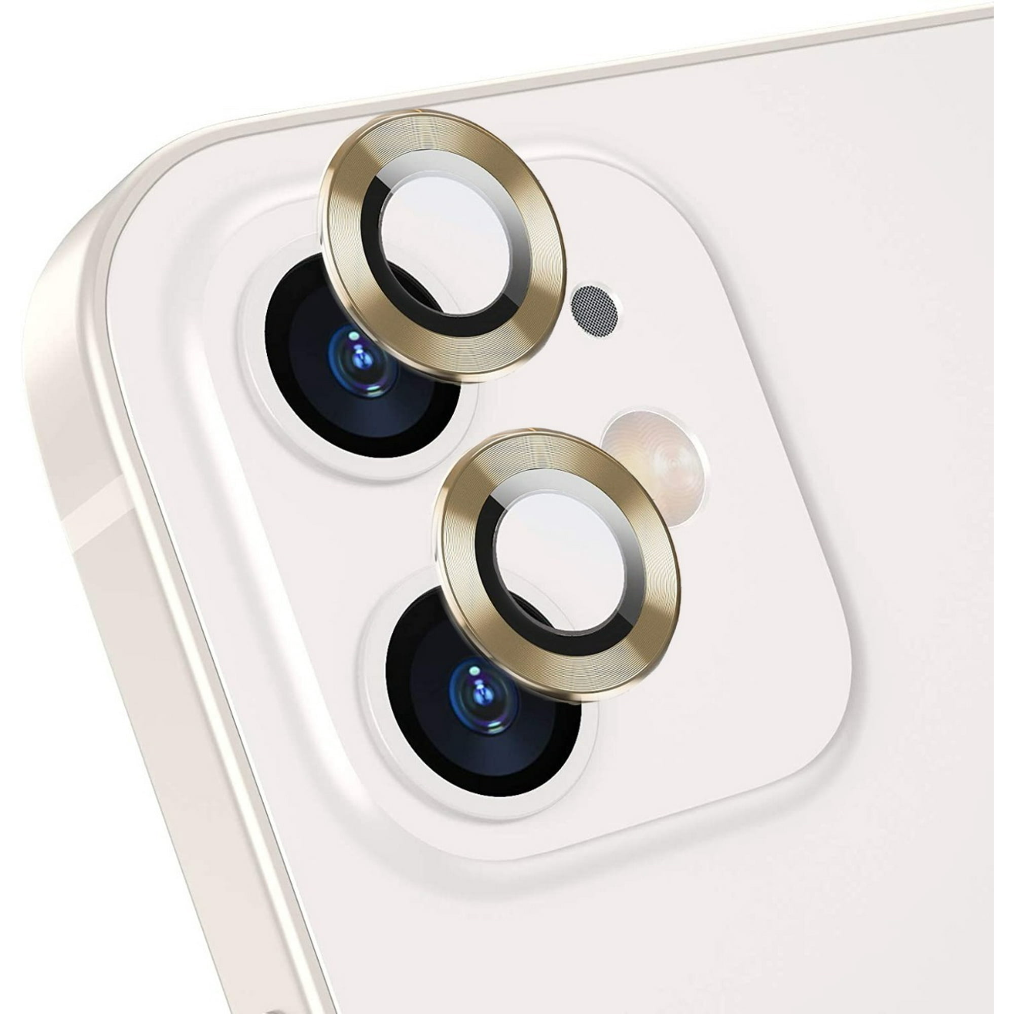 Protector de pantalla compatible con iPhone 12 Mini + protectores de lente  de cámara, [2 + 2 unidades] de vidrio templado transparente HD de alta