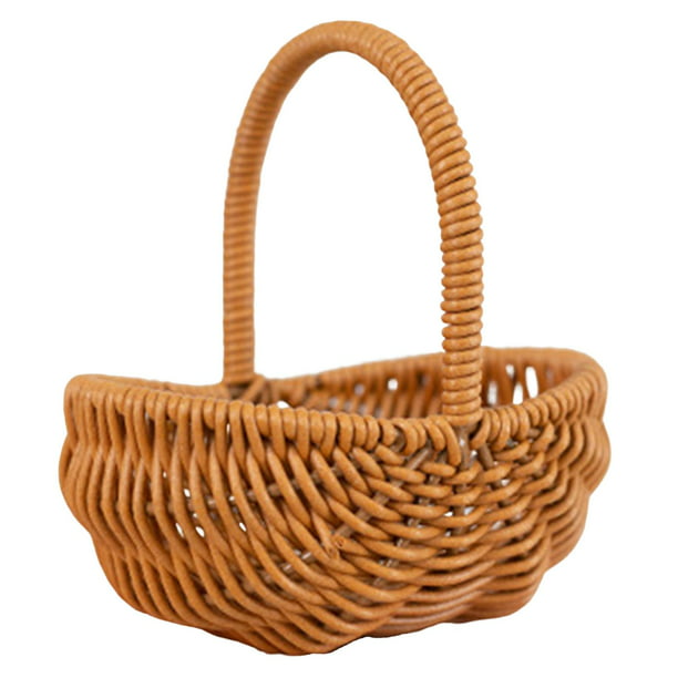 Pequeña cesta de pícnic, 4 unidades, mini cesta tejida con asas, cesta de  flores en miniatura, cesta pequeña de mimbre para el hogar, oficina, boda