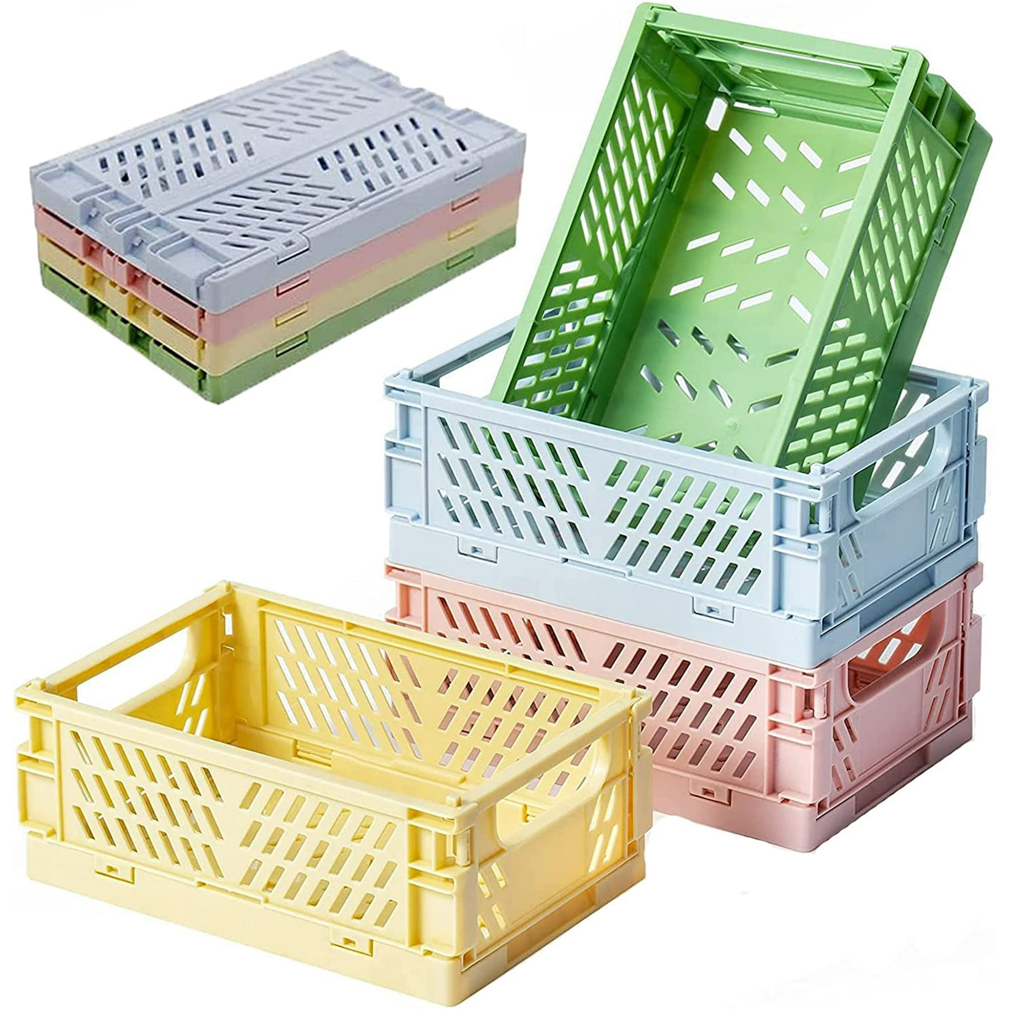  Anbers Cajas plegables de plástico de 42 L, contenedores de  almacenamiento plegables, 4 paquetes : Hogar y Cocina