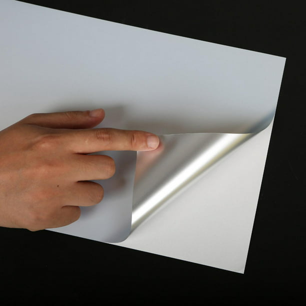 Papel adhesivo de vinilo imprimible para impresora láser, color blanco  brillante, 50 hojas autoadhesivas, papel adhesivo impermeable, tamaño carta