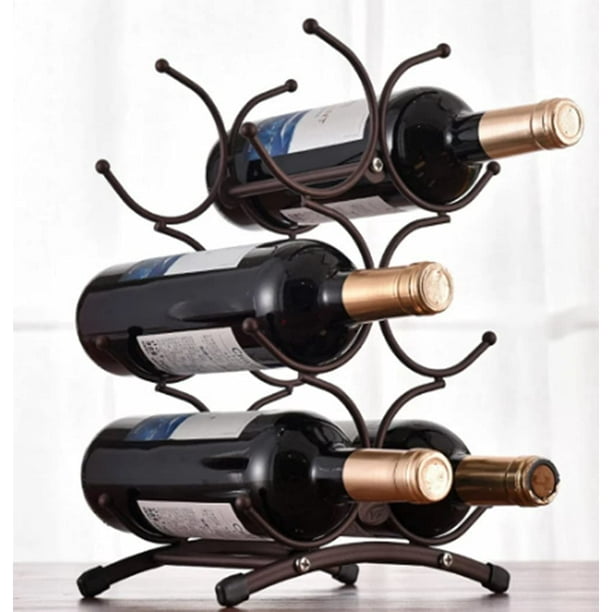 Botellero vertical para vino Botellero de madera de escritorio