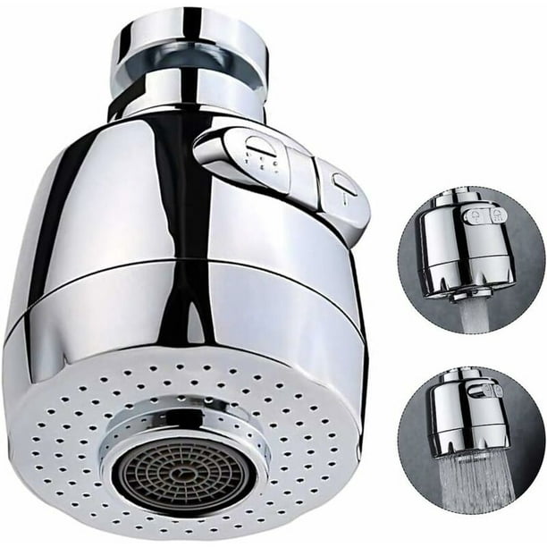 Aireador de grifo giratorio de 360 ​​grados, cabezal de grifo de cocina,  rociador de filtro de cabezal de ducha ajustable de 2 modos para baño de  cocina (corto) JAMW Sencillez