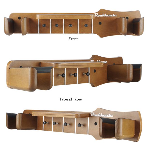 Colgador de pared de madera para 2 guitarras para instrumentos musicales de  Yuyangstore Soporte de montaje en pared