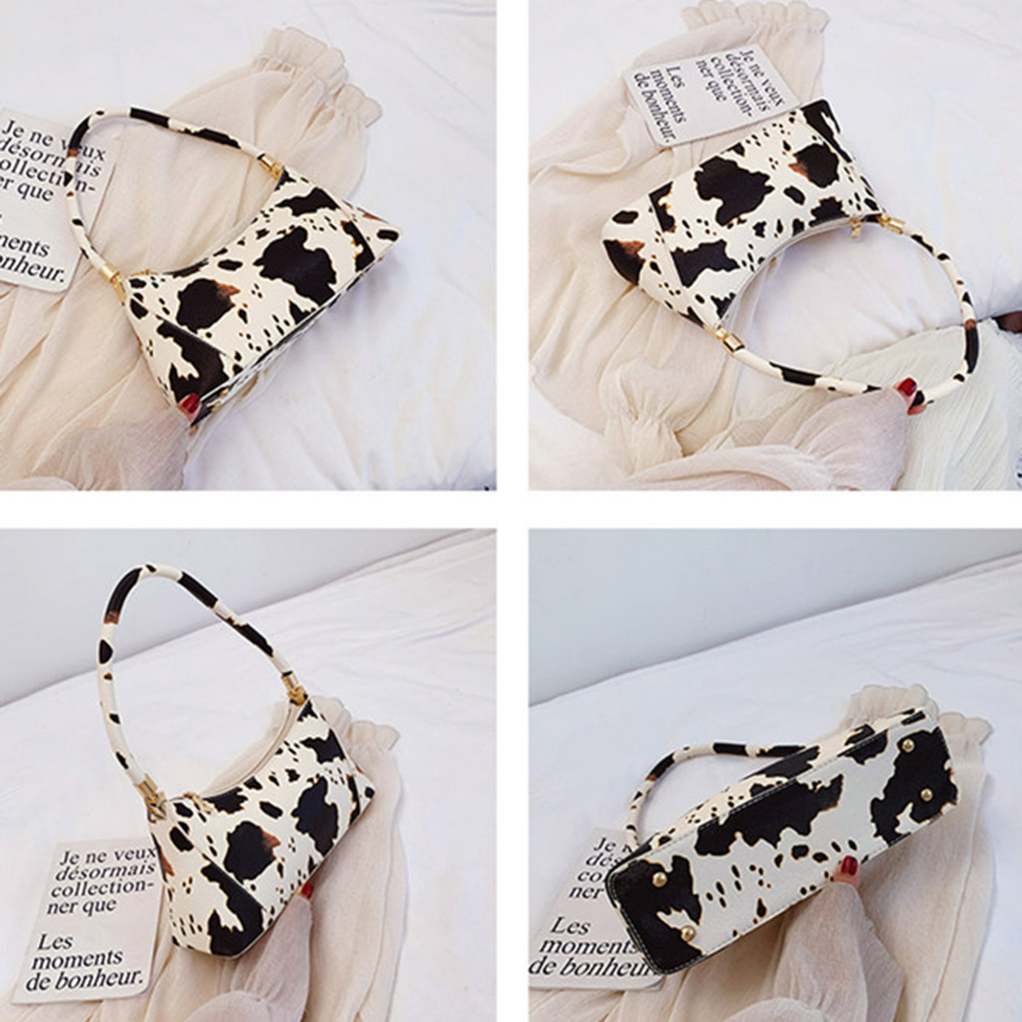 Bolsa s de mano Retro con patrón de vaca para mujer s Ehuebsd de hombro de  diseñador Vintage de mano