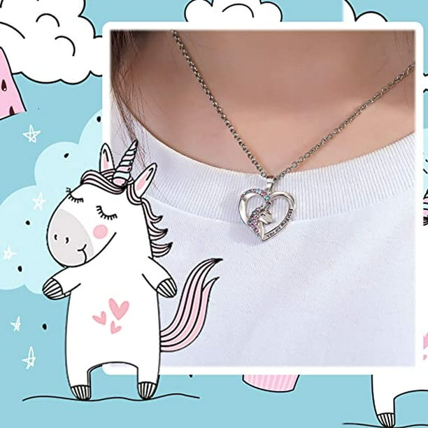 Collar niña UNICORNIO Plata colores