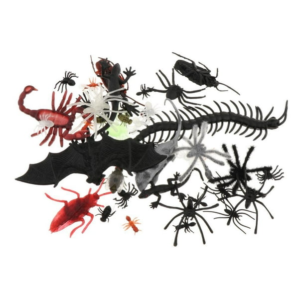 12 piezas de juguetes falsos de insectos para niños, figuras de animales de  insectos de plástico para fiesta de Halloween, decoración de tartas