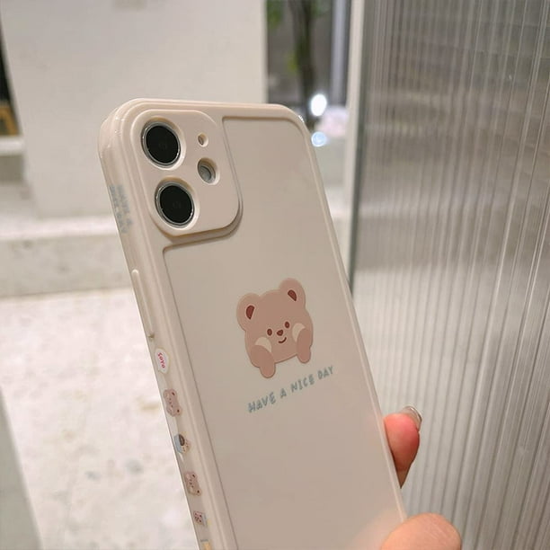 Ownest Funda compatible con iPhone XR, bonito diseño pintado de oso marrón  con mejillas para mujeres y niñas, a la moda, delgada, suave y flexible