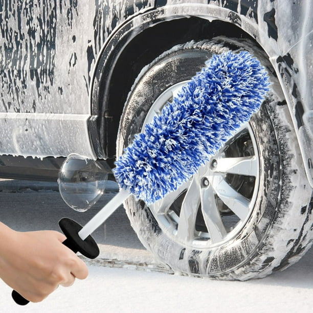 Cepillo para ruedas de coche, limpiador de llantas de microfibra, suave  para limpieza de coches (azu Sywqhk Accesorios para autos y motos
