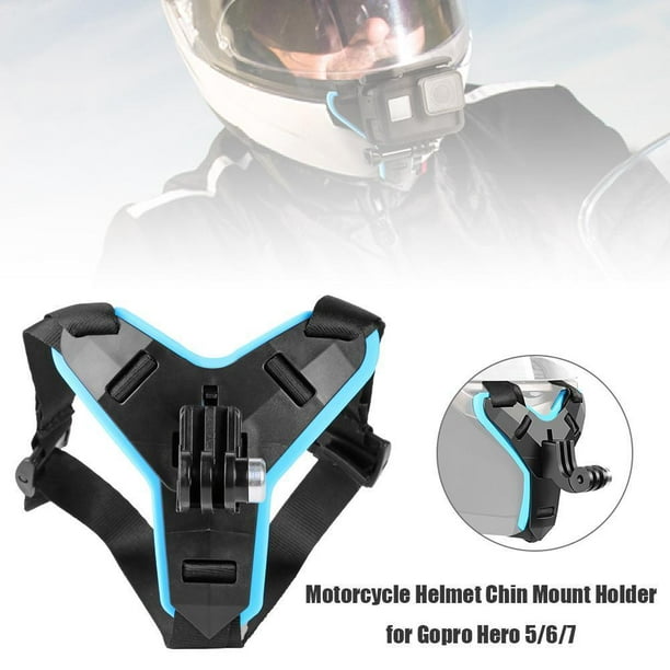 Soporte de montaje de correa de barbilla para casco de motocicleta para  GoPro