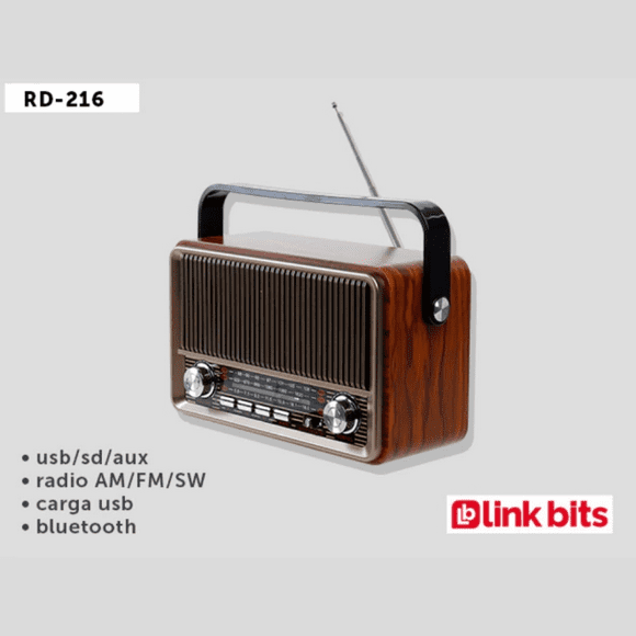 PRUNUS J120 - Radio retro clásico AM FM, radio portátil de onda