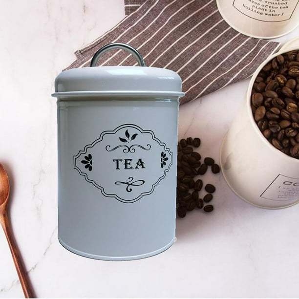 Lata de té, latas de té de acero inoxidable, recipientes de cocina para el  hogar, almacenamiento de azúcar (L)