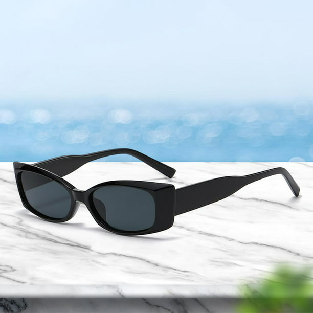 Gafas de sol rectangulares vintage para mujer, gafas de montura de