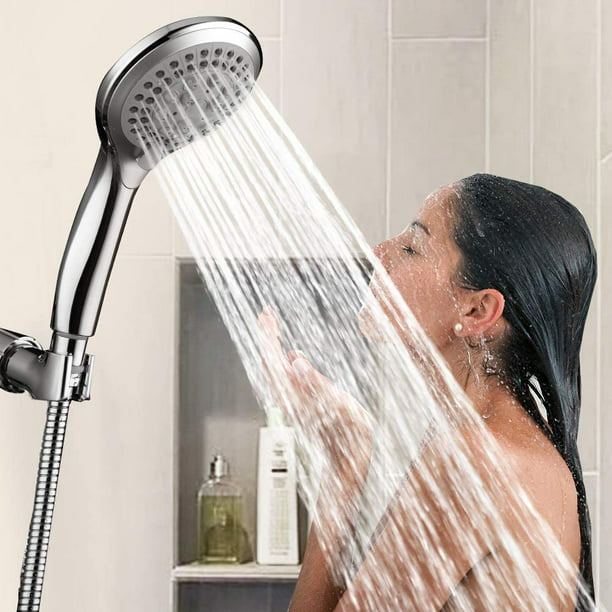 Alcachofa de ducha, manguera de ducha flexible, ducha de mano con 5 modos  de alta presión, ahorro de agua Ormromra YQ-0616