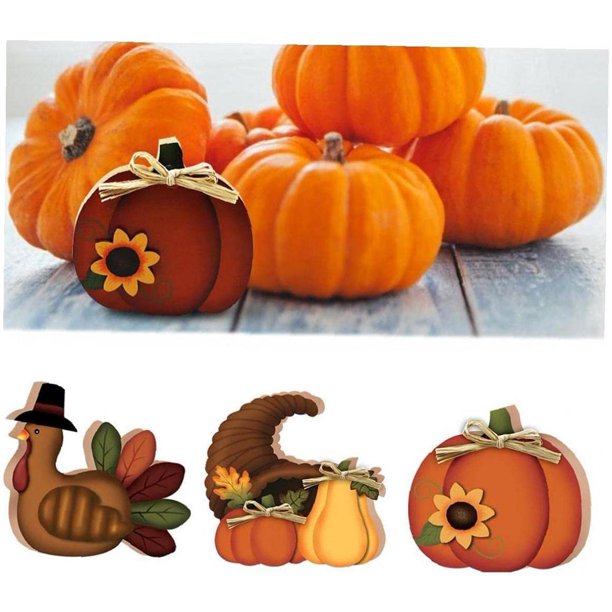  Geetery 24 piezas de decoraciones de otoño de Acción de Gracias  para el hogar, incluyen calabazas falsas, cajas de madera para centros de  mesa, hojas de arce artificiales, girasoles falsos, piñas