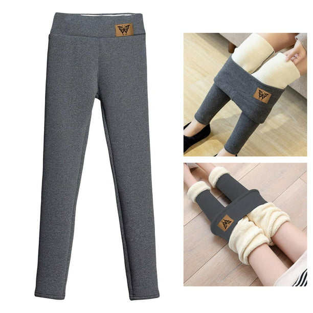 Pantalones térmicos ajustados elásticos de cintura alta para mujer, mallas  informales para otoño invierno, ropa de mujer