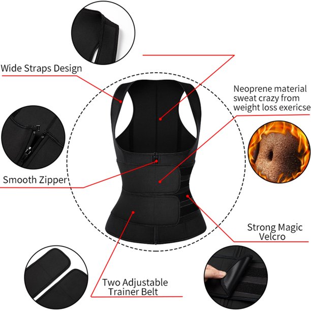 Corsé de entrenamiento de cintura para mujer, Corsé de entrenamiento de  cintura para mujer Faja moldeadora de cuerpo de neopreno ajustable Camiseta  sin mangas Cincher Fajas de cintura True Excellence