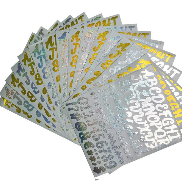 Pegatinas de números con letras del alfabeto Kawaii, 2 hojas, pegatina  decorativa para álbum de recortes