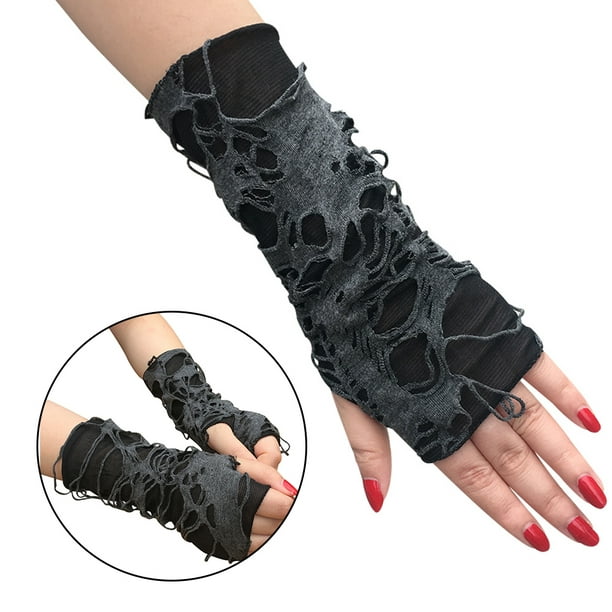  1 par de guantes negros sin dedos de medio dedo para