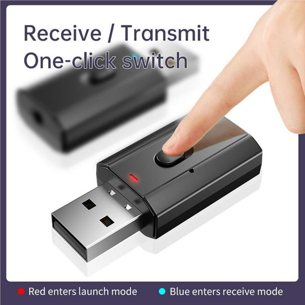 Adaptador Inalámbrico USB con Bluetooth 5.0, Receptor y Transmisor