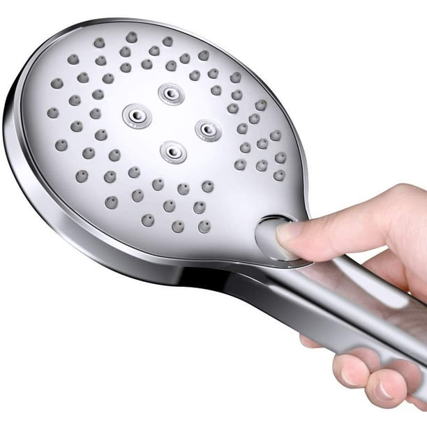Cabezal de ducha antical Ducha de mano Cabezal de ducha de ahorro de agua  de alta presión Ducha de mano cromada con modos ajustables de 3 botones  Zhivalor YQ-0620