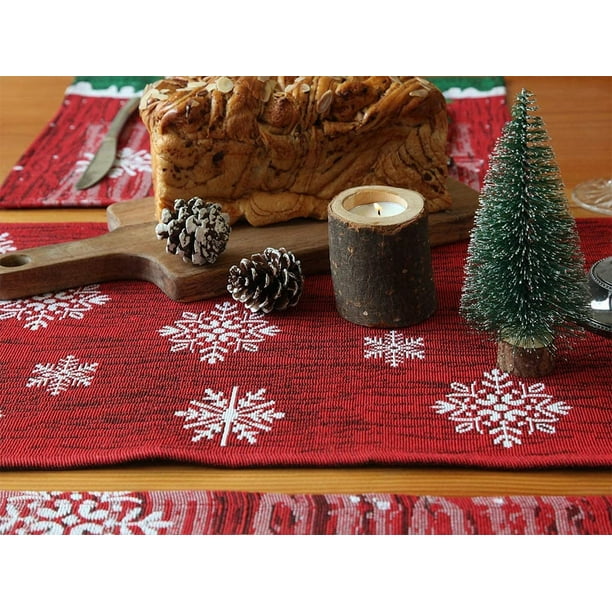 Camino de mesa de Navidad, camino de mesa rústico de alce de copo de nieve  de Navidad para vacaciones, fiesta de cumpleaños, cocina, mesa de comedor,  decoración del hogar Ofspeizc WMZL-2210-15