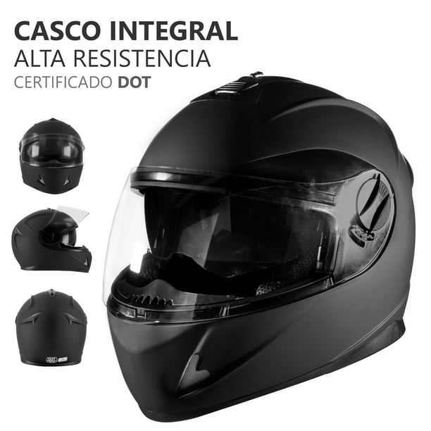 Casco Integral Motociclista Onof MH5889 Cerrado Negro Mate Deportivo Doble  Visor - EG