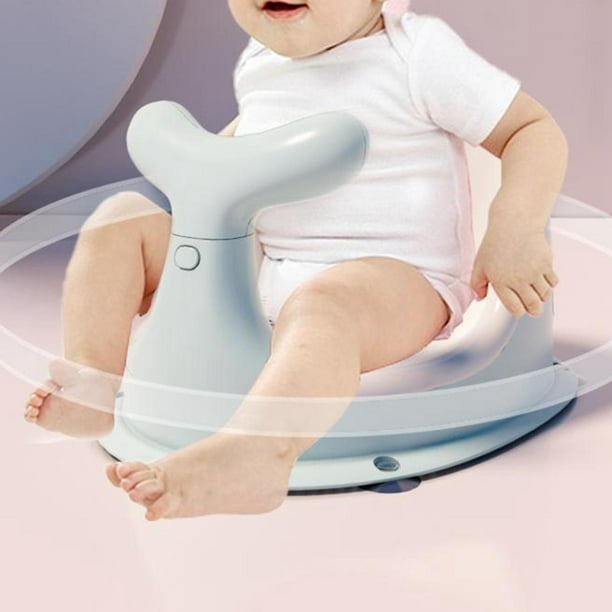 Asiento de baño para bebé, silla de baño para bebé con alfombrilla suave  antideslizante, asiento portátil para niños de 6 meses en adelante (azul)