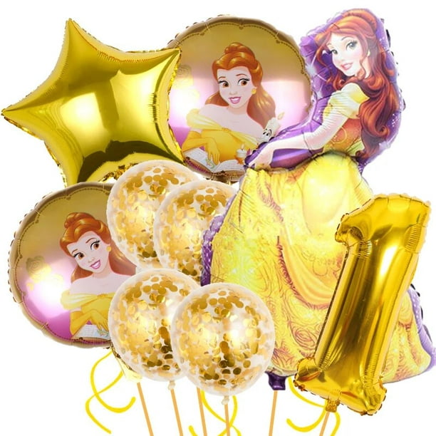  9 globos de princesa de Disney para niños, decoración temática  de princesa para cumpleaños, baby shower : Juguetes y Juegos