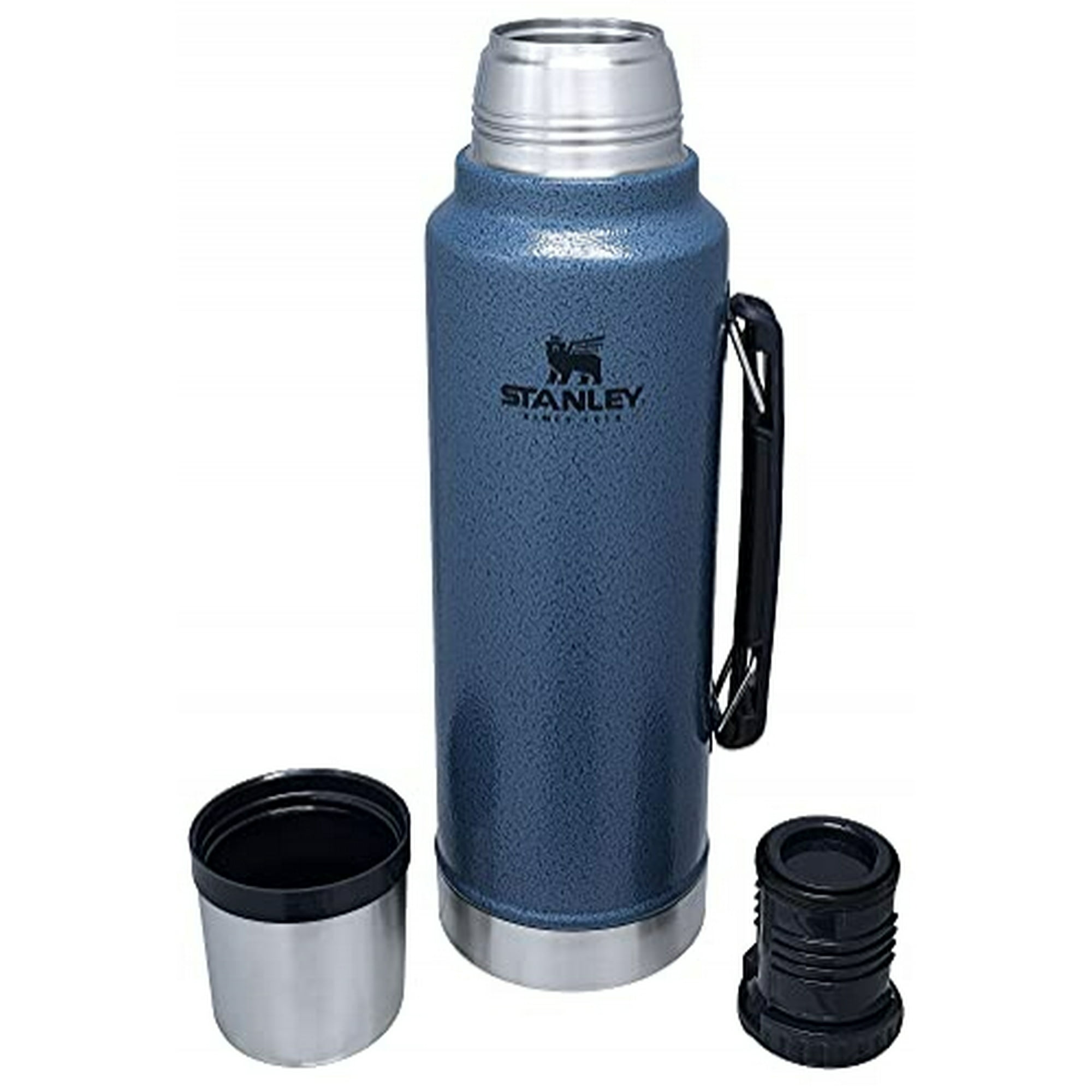 Stanley - Botella clásica de boca ancha con aislamiento al vacío (termo)  sin BPA, de acero inoxidable 18/8, para bebidas frías o calientes, mantiene