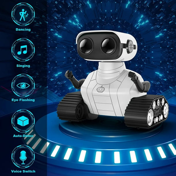 Robot emo recargable con demostración automática - Control remoto  inteligente robot juguete regalo para niños mayores de 3 años - Púrpura