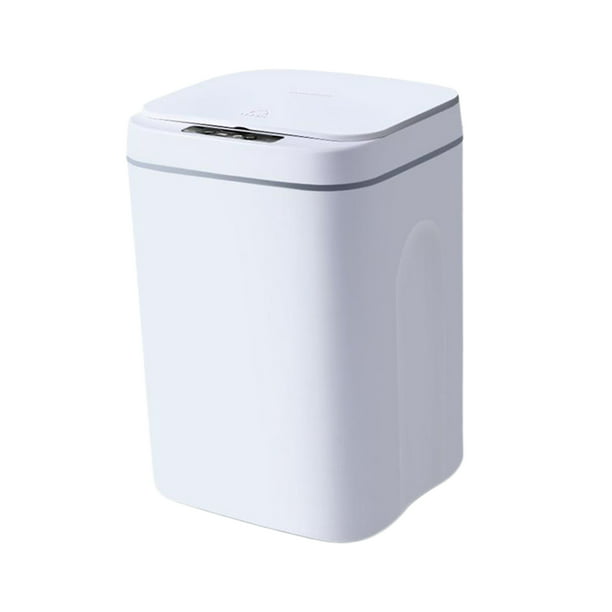 Bote de Basura sin Contacto, Sensor de Movimiento Automático de 16 L Cubo  de Basura Inteligente Cubo de Basura de Inducción Inteligente Eléctrico con  Tapa para Cocina Sala de Estar Baño(Blanco) 
