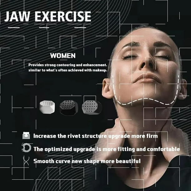 Ejercitador de mandíbula para hombres y mujeres – 3 niveles de resistencia  (6 piezas) tabletas de silicona para principiantes y usuarios intermedios y