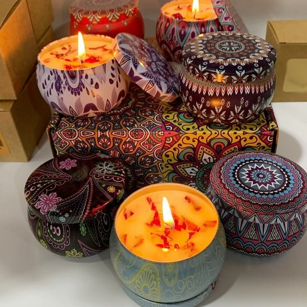 Paquete de 4 velas aromáticas para el hogar, juego de regalo de velas de  lavanda, velas de aromaterapia de 28 onzas, velas de larga duración de 200